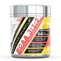 Amazing Muscle BCAA 3-1-2, 60 Servings with Enhanced Chain Amino Acids Like L-Leucine, L-Valine, L-Isoleucine and More -Promotes Lean Muscle Mass -Helps Improve Exercise Performance (Cherry Lemonade)