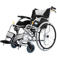 Atten Lightweight Transport Chair, Portable Folding Travel Wheelchair, Aluminum Alloy Chair with Locking Hand Brakes, Easy Transfer