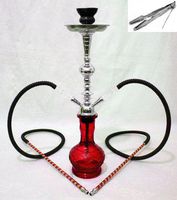 Hookah 20" Red 2 hose shisha nargila bars narguile nargile glass water Vase new