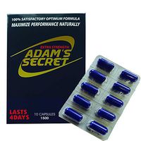 Adams Secret 1500 100% Natural Pills for Men Boost Your Performance, Energy, and Endurance 10 Pills Per Pack with Adam's Secret Original Inner Seal