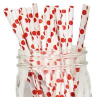 Just Artifacts Polka Dot Paper Straw 25pcs Red Brand