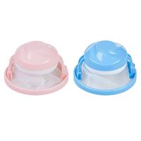 aliveGOT 2Pcs Washing Machine Handy Lint Trap Debris Filter Mesh Pouch Dog Cat Pet Fur Remover Hair Catcher (Pink, Blue)