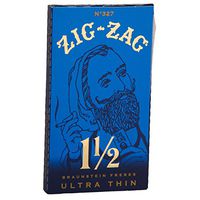 12 Booklets Zig Zag Ultra Thin Blue Cigarette Rolling Paper RYO 1 1/2 Gummed Paper