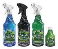 CleanGo GreenGo Power 4 Pack - Includes one 32 Oz Bottle of Total Purpose, Fabric & Carpet and Industrial. Plus 1 Super Concentrate Refill (8oz). Removes Organic Stains, Red Wine, Blood, Grease, Oil.