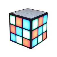 New Wayzon Magic Rubik's Cube Portable LED RGB Light Deep Bass Bluetooth 4.0 Wireless Speakers with Build in Microphone Hands-Free Function TF Card Mode(White) (Black)