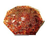 New Carnelian Orgone Octagon Vastu Plate Energy Generator Crystal Gemstones Unique Rare Science Construction Vedic Astrology Wealth Image is JUST A Reference.