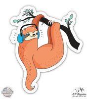 Sloth Chilling - 8" Vinyl Sticker - For Car Laptop I-Pad - Waterproof Decal