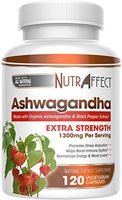Organic Ashwagandha Root Powder 1300mg - 120 Vegan Capsules with Black Pepper Extract for Better Absorption - Natural Anti Anxiety, Stress Relief, Mood, Thyroid & Adrenal Support Herbal Supplement (1)
