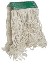 Rubbermaid Commercial Super Stitch Cotton Looped End Wet Mop, Medium, 5-Inch Green Headband, White (FGD15206WH00)