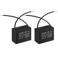uxcell CBB61 Run Capacitor 450V AC 3.5uF 2 Cable Metallized Polypropylene Film Capacitors for Ceiling Fan 2pcs