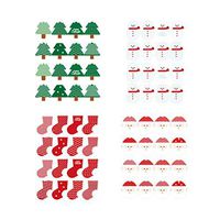 YeahiBaby 4 Sheets Christmas Self Adhesive Gift Tag Stickers Santa Snowmen Xmas Tree Boots Christmas Festival Holiday Decorative Presents Labels Decals