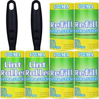 Commema Lint Rollers for Pet Hair Extra Sticky, Pet Hair Remover, Lint Remover, Lint Roller Set Brush for Dog & Cat Hair Removal, Clothes, Furniture - 6 Pack Refills