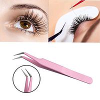 Putars Woman Portable Multifunction Anti-Static Stainless Steel Eyebrow Tweezers Eyelash Curler Clip Plucking Beauty Tool Pink