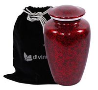 Forest Red Cremation Urn - Red Urn - Handcrafted Affordable Funeral Urn for Ashes - Large Urn Deal