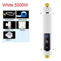 SUQIAOQIAO 5500W Electric Water Faucet Heater Instantaneous Tankless Watering Shower Mini Kitchen Bathroom Hot Water Heating Machine,White