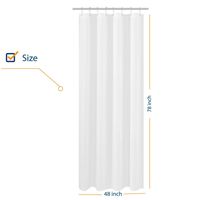 N&Y HOME Fabric Shower Curtain Liner Long Stall Size 48 x 78 inches, Hotel Quality, Washable, Water Repellent, White Bathroom Curtains with Grommets, 48x78