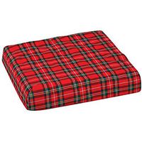 Foam Wheelchair and Seat Cushion - Office Chair Cushion - Support Cushion Chairs Pad, Helps with Sciatica Pain Relief, Plaid Cover, 16 x 18 x 4 inches