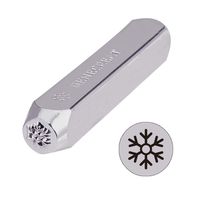 BENECREAT 6mm 1/4" Snowflake Metal Design Stamps Punch Stamping Tool - Electroplated Hard Carbon Steel Tools to Stamp/Punch Metal, Jewelry, Leather, Wood