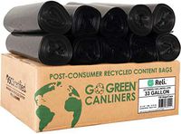 Reli. Eco-Friendly 33 Gallon Trash Bags (150 Count Black) Recyclable Garbage Bags 33 Gallon, Made from Recycled Material - Black 30 Gallon - 35 Gallon Large Capacity (30 Gal - 35 Gal), Recyclable
