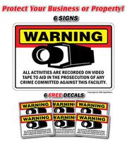 Security Camera ~6 Signs & 6 Free Decals~ Alarm Signs | Indoor/Outdoor | Business, Garages, Home, Offices | Signmission Wall Plaque