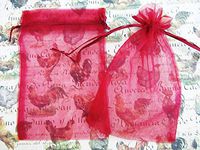 50pc Drawstring 4"x6" Organza Gift Bag (NO4-Burgundy Red) US SELLER SHIP FAST