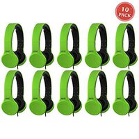 Avid AE-42 Over Ear Stereo Headphones with Inline Microphone Green (10-Pack)