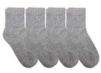 Carolina Ultimate Mens Non-Binding Diabetic Cotton Quarter Socks 4 Pair Pack (Shoe Size: 12-16 / Sock Size: 13-16, Grey)