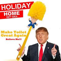 Donald Trump Toilet Brush Cleaner Scrubber Funny Trump Toilet Bowl Brush Gift Doll for Bathroom Deep Cleaning Make Toilet Great Again