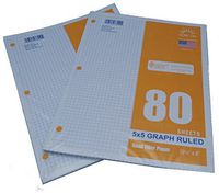 Graph Filler Paper 5x5 Ruled 2 Pack of 80 Sheets Each