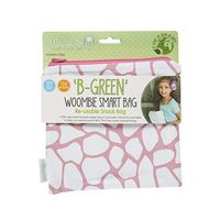 Woombie B-Green Snack Bags, Berry Pink Giraffe