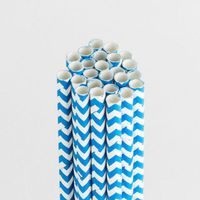 Queen and Company - Perfect Party Collection - Drinking Straws - Chevron - Blueberry Bliss