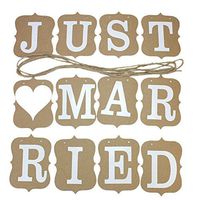 Refaxi Vintage Photo Props Just Married Wedding Bridal Western Decoration Banner Hot
