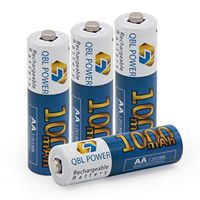 QBLPOWER AA NiCD 1000mAh 1.2V Rechargeable Batteries for Solar Lights, Garden Lights, Remotes, Mice (4 PCS)