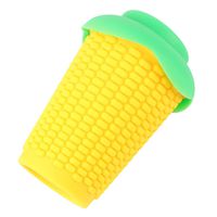 Vosarea 300ml Corn Shape Silicone Cup with Straw Leakproof Silicone Tumbler Travel Mug Coffee Mug Beer Cup Water Coffee Cup for Home Travel Gym