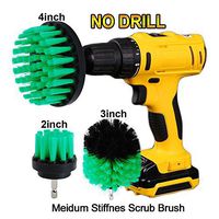 HIFROM Drill Brush - 2" 3" 4" Power Drill Attachment Medium Stiffness Bristles Scrubbing Scrubber Cleaning Kit for Bathroom Surfaces Tile Grout Showers Mineral Marble and More
