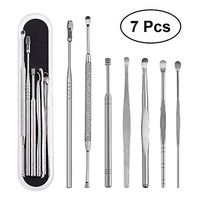 Artibetter 7pcs/Set Ear Wax Removal Ear Pick Stainless Steel Ear Cleaning Tools