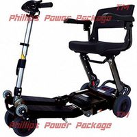 Free Rider USA - Luggie Standard - Compact Lightweight Foldable Scooter - 4-Wheel - Black - Phillips Power Package TM - to $500 Value