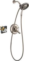 Delta Faucet Linden 17 Series Dual-Function Shower Trim Kit with 2-Spray In2ition 2-in-1 Hand Held Shower Head with Hose, Stainless T17294-SS-I (Valve Included)