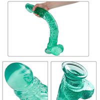 Yanan Green Transparent Lifelike Female Toys with Suction Cup 16.14 Inch