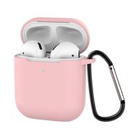 NXDA Headset Charging Box Protective Cover With Anti-lost Buckle Apple Airpods 2 Second Generation Wireless Charging Case (Pink)