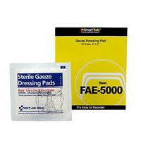 First Aid Only Sterile Gauze Dressing Pads, 2" x 2",  5 Count