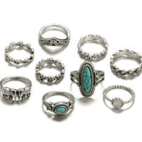 Meolin Midi Rings Set Elephant Flower Carving Knuckle Rings