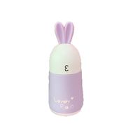 Personal Portable Hand Mini USB Rechargable Fan Pig Rabbit Shape Mini Fan for Home Office Outdoor Hiking Traveling (Purple Rabbit)