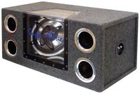 12" 1200W Car Audio Subwoofer - 2 Way Neon Bandpass Speaker System w/ Blue Lights, DC 12V Input/4 Ohm/32Hz-1KHz Freq.Res w/ Plexi-Glass Front Window & Silver Polypropylene Cone - Pyramid BNPS122