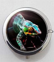 BlackKey Chameleon 3-Compartment Decorative Pocket Gift Box Case Organizer for Pill, Color 1 -2234