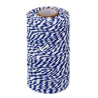 OxoxO 100YD White + Blue Wrap Gift Cotton Rope Ribbon Twine Rope Bottle Gift Box Line Design 2MM