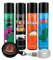 Clipper Lighter"Animals Mix 2" Collection with Rolling Paper Depot Lighter Lasso- 5 Item Bundle