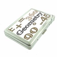 Geometry Em1 Hip Silver Cigarette Case With Built In Lighter 4.75" X 2.75" Id Holder Metal Wallet RFID Protection
