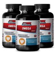 Omega 3 and 6 Supplements - Omega 8060 - Fish Oil for Immune and Nervous System Health (3 Bottles, 180 Softgels)