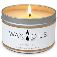 Wax and Oils Soy Wax Aromatherapy Scented Candles, Vanilla, 8 oz